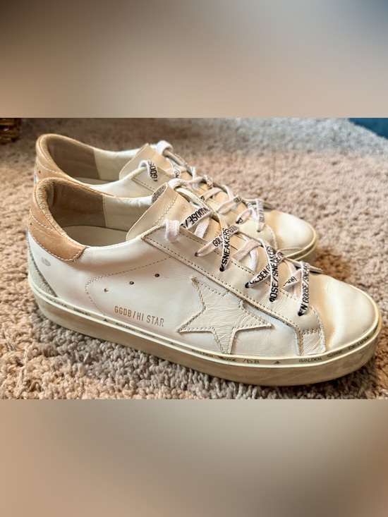 Golden Goose Shoes - Golden Goose White Leather Hi Star Sneakers